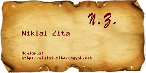 Niklai Zita névjegykártya